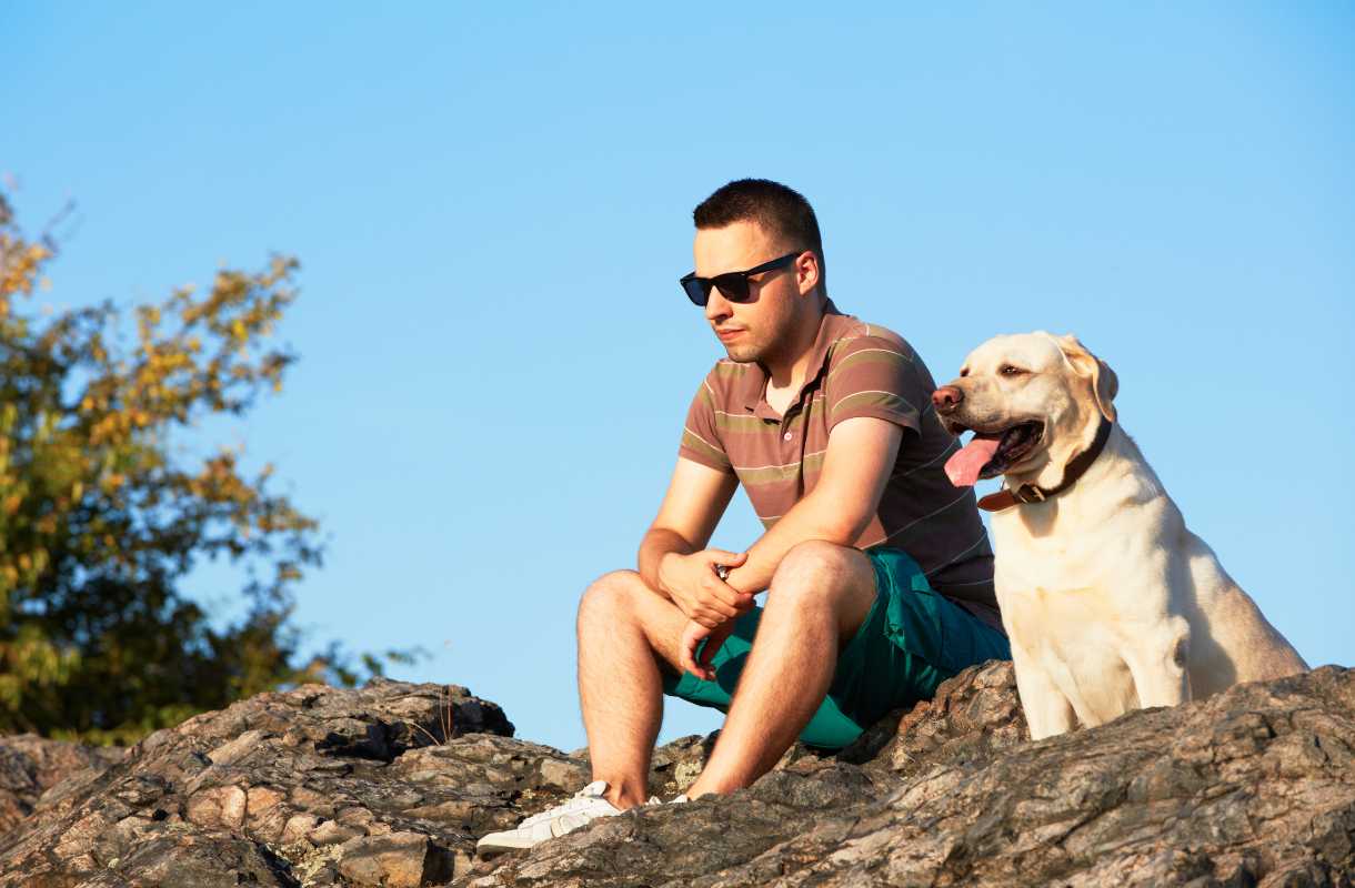 chien qui suit